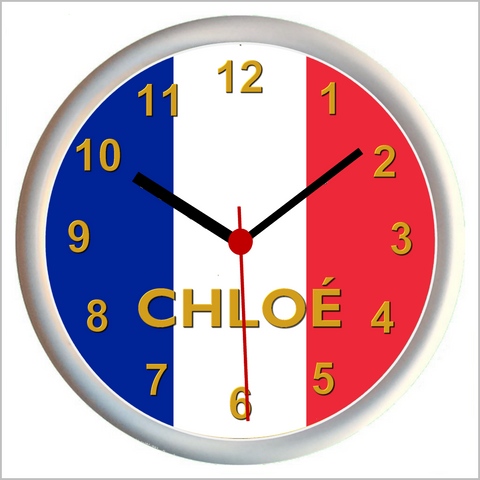 Personalised FRANCE / DRAPEAU FRANÇAIS / FRENCH CLOCK Wall Clock