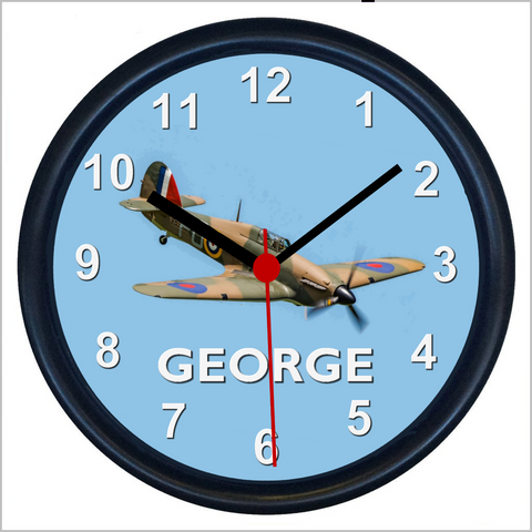 Personalised HAWKER HURRICANE World War Two Fighter Aircraft Wall Clock