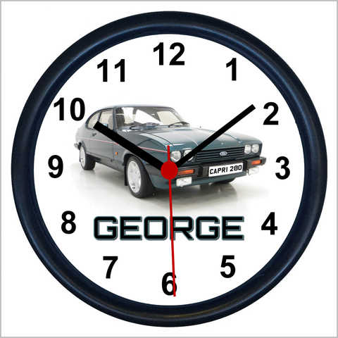 Personalised Classic Car Wall Clock for FORD CAPRI MARK 3 280 BROOKLANDS Enthusiasts