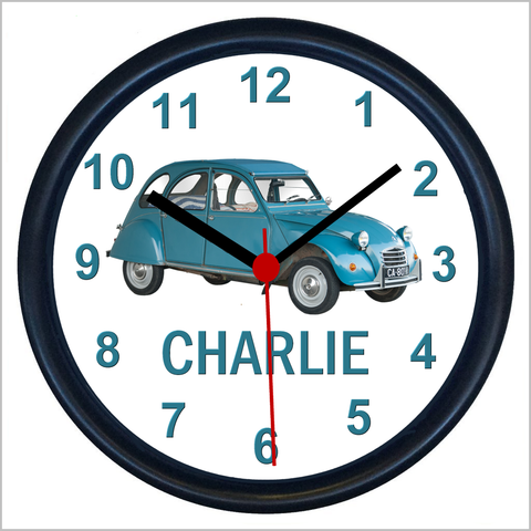 Personalised Classic Car Wall Clock for CITROEN 2CV (DEUX CHEVAUX) Enthusiasts