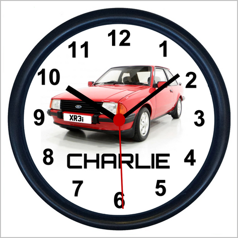 Personalised Classic Car Wall Clock for FORD ESCORT MARK 3 XR3i Enthusiasts