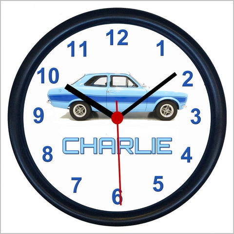 Personalised Classic Car Wall Clock for FORD ESCORT MARK 1 RS2000 Enthusiasts
