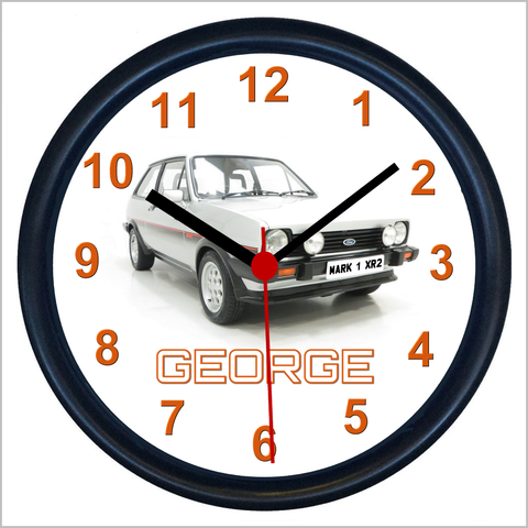 Personalised Classic Car Wall Clock for FORD FIESTA MARK 1 XR2 Enthusiasts
