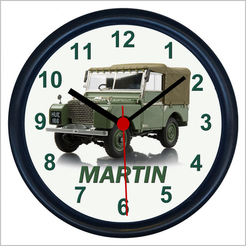 Personalised Classic Car Wall Clock for LAND ROVER MARK 1 Enthusiasts