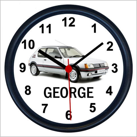 Personalised Classic Vehicle Wall Clock for PEUGEOT 205 1.9 GTI Enthusiasts