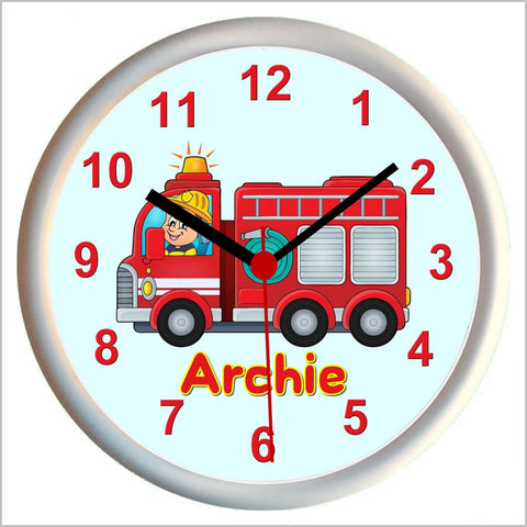Personalised FIRE ENGINE Wall Clock
