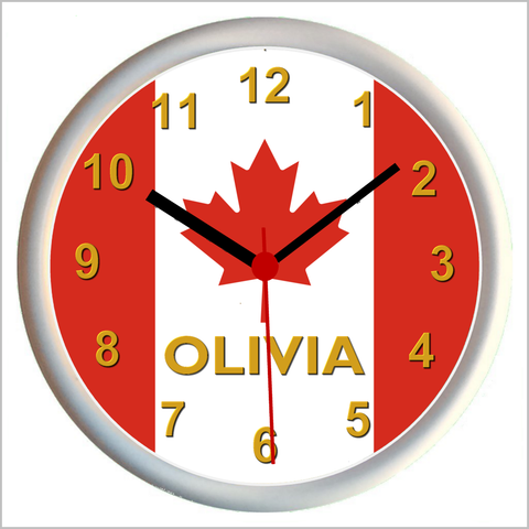 Personalised CANADA / THE MAPLE LEAF / CANADIAN FLAG Wall Clock