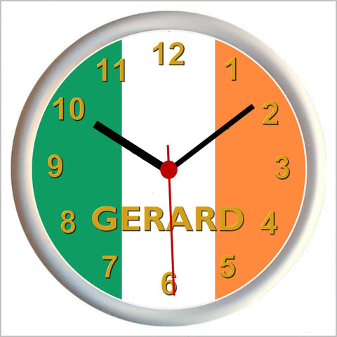Personalised IRISH FLAG / IRISH TRICOLOUR Wall Clock