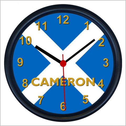 Personalised SCOTTISH FLAG / ST ANDREW'S CROSS / SALTIRE Wall Clock