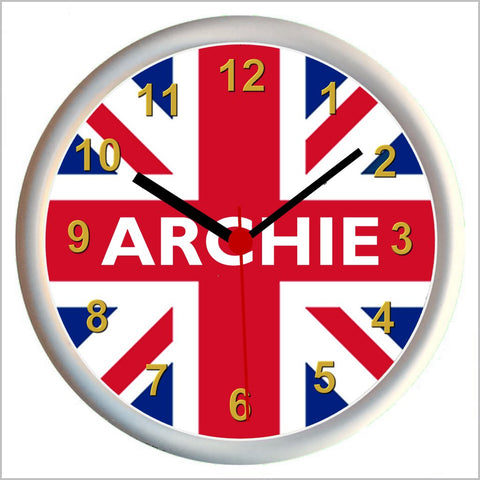 Personalised TRADITIONAL UNION JACK FLAG Wall Clock