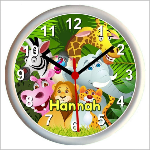 Personalised JUNGLE ANIMALS Wall Clock