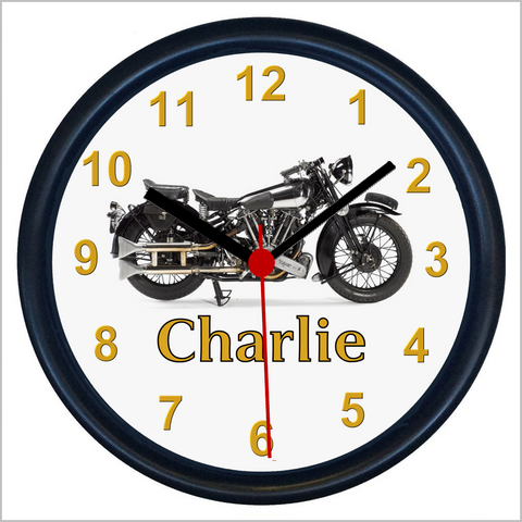 Personalised Classic Motorcycle Wall Clock for BROUGH SUPERIOR SS100 Enthusiasts