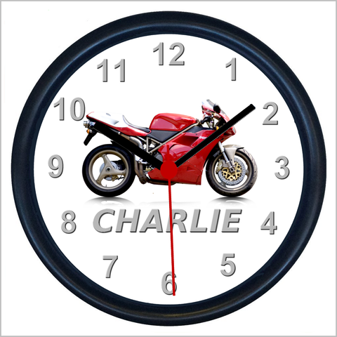 Personalised Classic Motorcycle Wall Clock for DUCATI 916 Enthusiasts