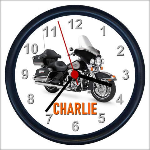 Personalised Classic Motorcycle Wall Clock for HARLEY DAVIDSON ELECTRA GLIDE Enthusiasts