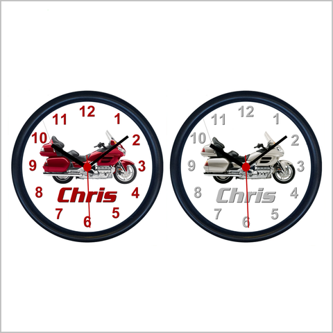 Personalised Classic Motorcycle Wall Clock for HONDA GOLDWING Enthusiasts (2 DESIGNS)