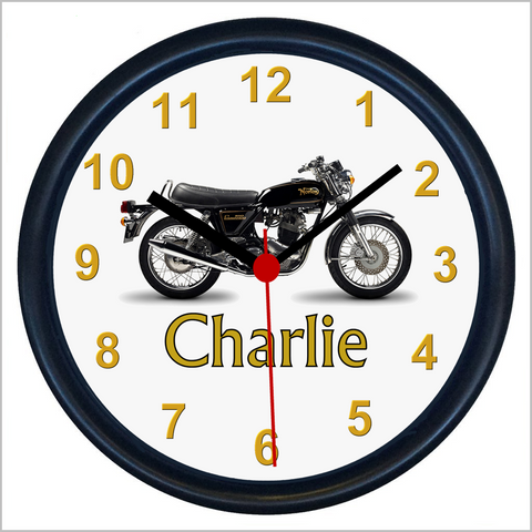 Personalised Classic Motorcycle Wall Clock for NORTON COMMANDO Enthusiasts