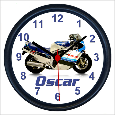 Personalised Classic Motorcycle Wall Clock for SUZUKI GSXR750 Enthusiasts