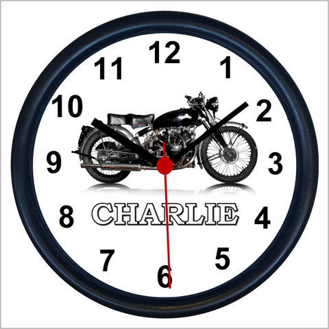 Personalised Classic Motorcycle Wall Clock for VINCENT BLACK SHADOW Enthusiasts