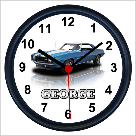 Personalised American Muscle Car Wall Clock for CHEVROLET CAMARO Enthusiasts