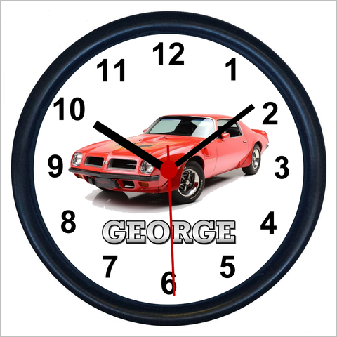 Personalised American Muscle Car Wall Clock for PONTIAC FIREBIRD Enthusiasts