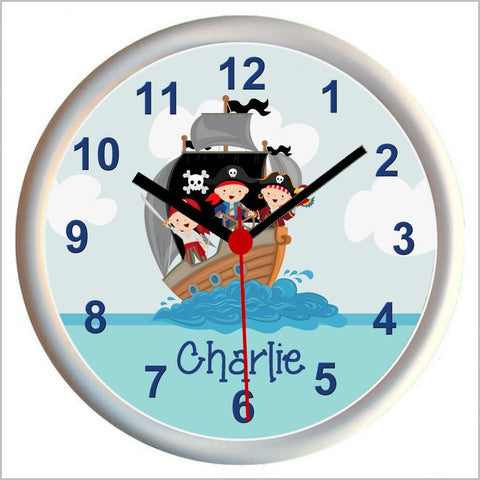 Personalised JOLLY PIRATE SHIP Wall Clock