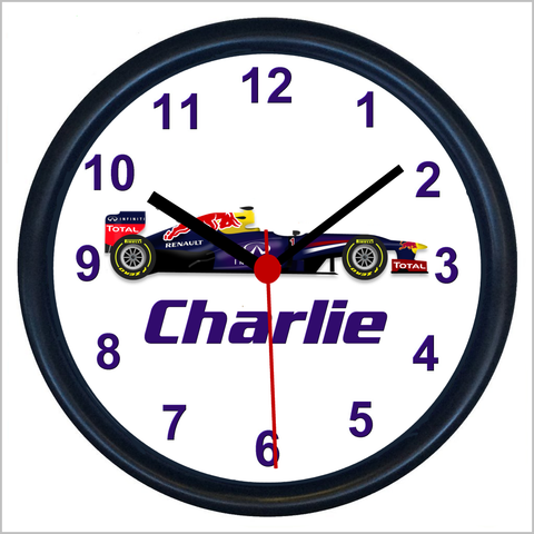 Personalised GRAND PRIX RACING CAR Wall Clock