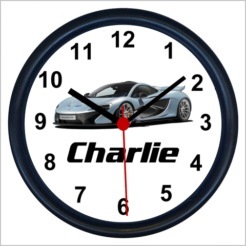 Personalised Supercar Wall Clock for McLAREN P1 Enthusiasts