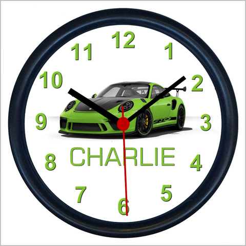 Personalised Supercar Wall Clock for PORSCHE GT3 RS Enthusiasts