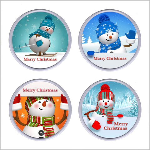    ShopifyCOASTERSNOWMEN  1024 × 1024px  key expressions festive snowmen merry christmas acrylic drinks coasters set of 4 drinks mat