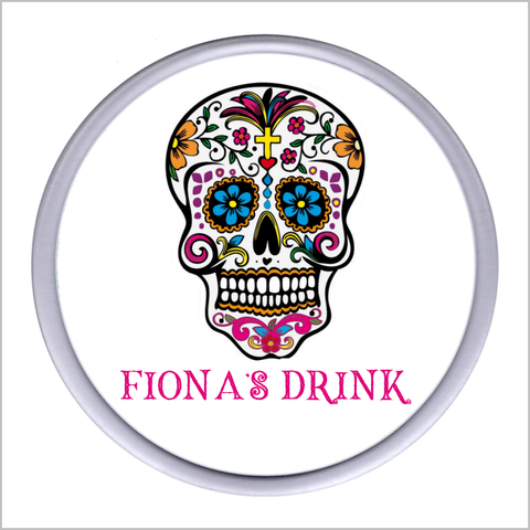 Personalised DAY OF THE DEAD SUGAR SKULL Acrylic Drinks Coaster