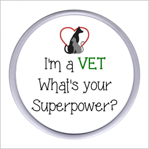 "I'm a VET What's Your Superpower?" Acrylic Drinks Coaster