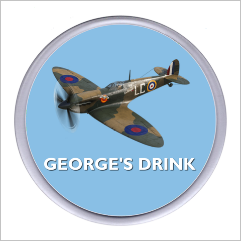 Personalised SUPERMARINE SPITFIRE World War Two Fighter Aircraft Acrylic Drinks Coaster