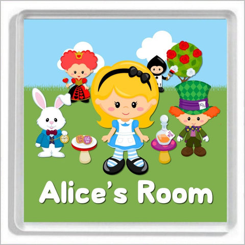 Personalised ALICE'S ADVENTURES IN WONDERLAND Bedroom Door Plaque
