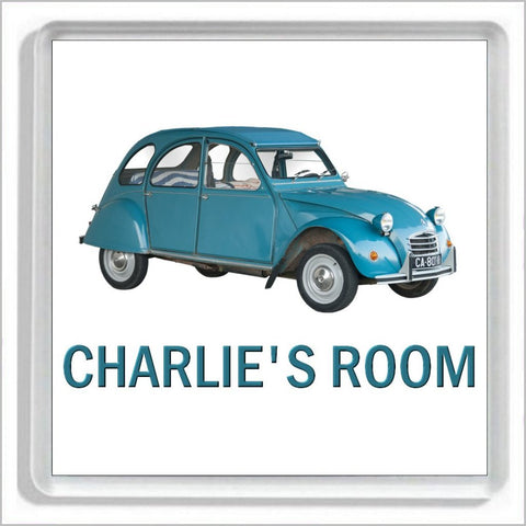 Personalised Classic Car Bedroom Door Plaque for CITROEN 2CV (DEUX CHEVAUX) Enthusiasts