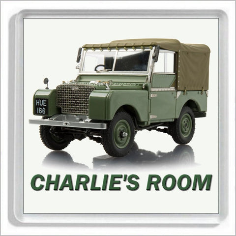 Personalised Classic Vehicle Bedroom Door Plaque for LAND ROVER MARK 1 Enthusiasts