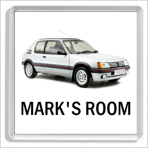 Personalised Classic Vehicle Door Plaque for PEUGEOT 205 1.9 GTI Enthusiasts