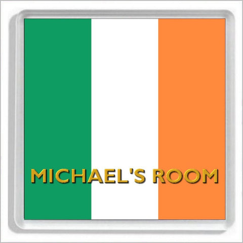 Personalised IRISH FLAG / IRISH TRICOLOUR Bedroom Door Plaque