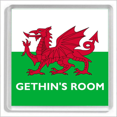 Personalised WELSH FLAG / BANER CYMRU / RED DRAGON FLAG / Y DDRAIG GOCH Bedroom Door Plaque