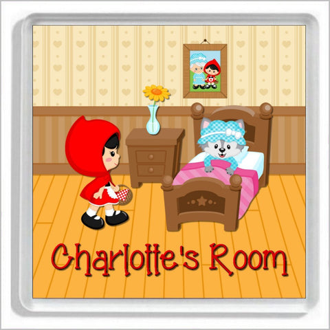 Personalised LITTLE RED RIDING HOOD Bedroom Door Plaque