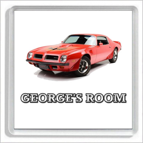 Personalised American Muscle Car Bedroom Door Plaque for PONTIAC FIREBIRD Enthusiasts