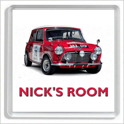 Personalised Classic Car Bedroom Door Plaque for MONTE CARLO RALLY SPEC MINI COOPER S Enthusiasts