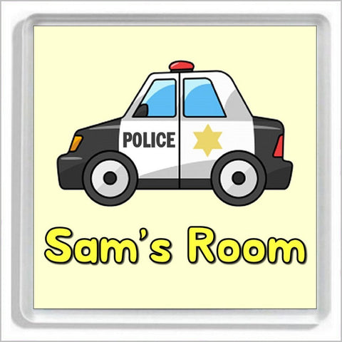 Personalised POLICE CAR Bedroom Door Plaque