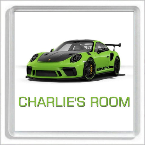 Personalised Supercar Bedroom Door Plaque for PORSCHE GT3 RS Enthusiasts
