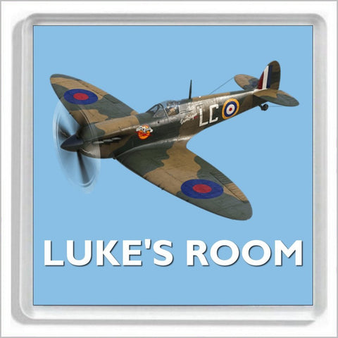 Personalised SUPERMARINE SPITFIRE World War Two Fighter Aircraft Bedroom Door Plaque