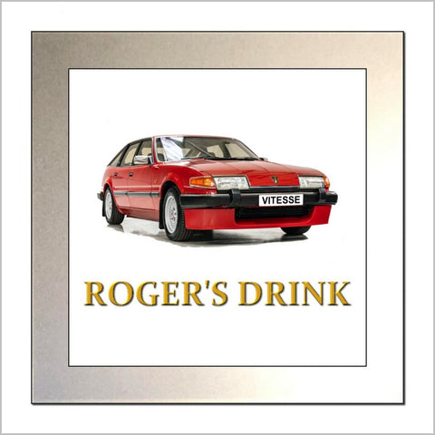 Personalised Classic Car Glass Drinks Coaster for ROVER SD1 VITESSE Enthusiasts