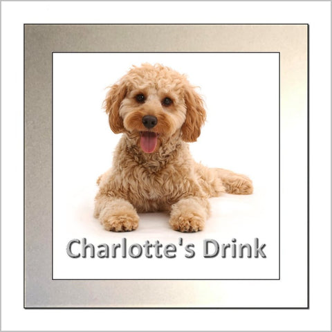 Personalised COCKAPOO DOG Glass Drinks Coaster