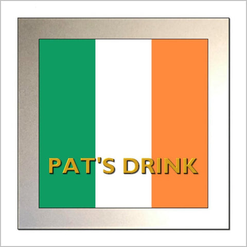 Personalised IRISH FLAG / IRISH TRICOLOUR Glass Drinks Coaster