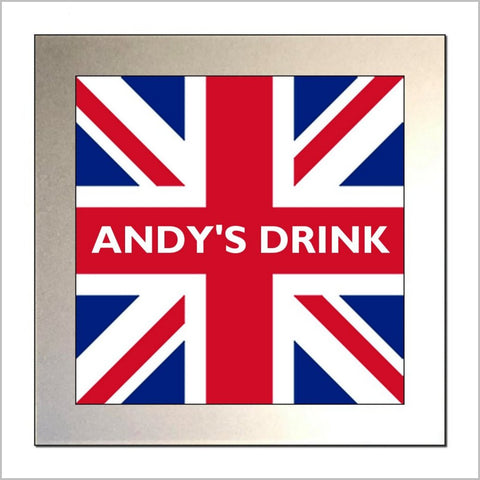 Personalised TRADITIONAL UNION JACK FLAG Glass Drinks Coaster