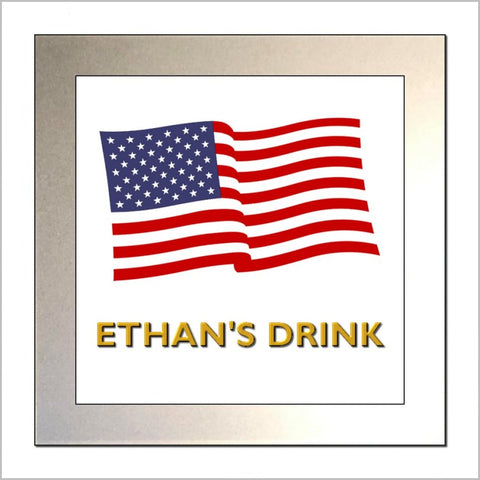 Personalised USA / STARS AND STRIPES / AMERICAN FLAG Glass Drinks Coaster