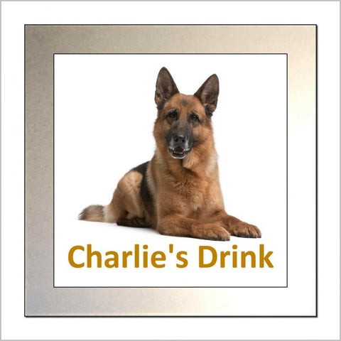 Personalised GERMAN SHEPHERD DOG Glass Drinks Coaster